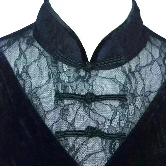 Ariana Long Sheer Sleeve Lace Mini Dress in Black - Picture 3 of 3